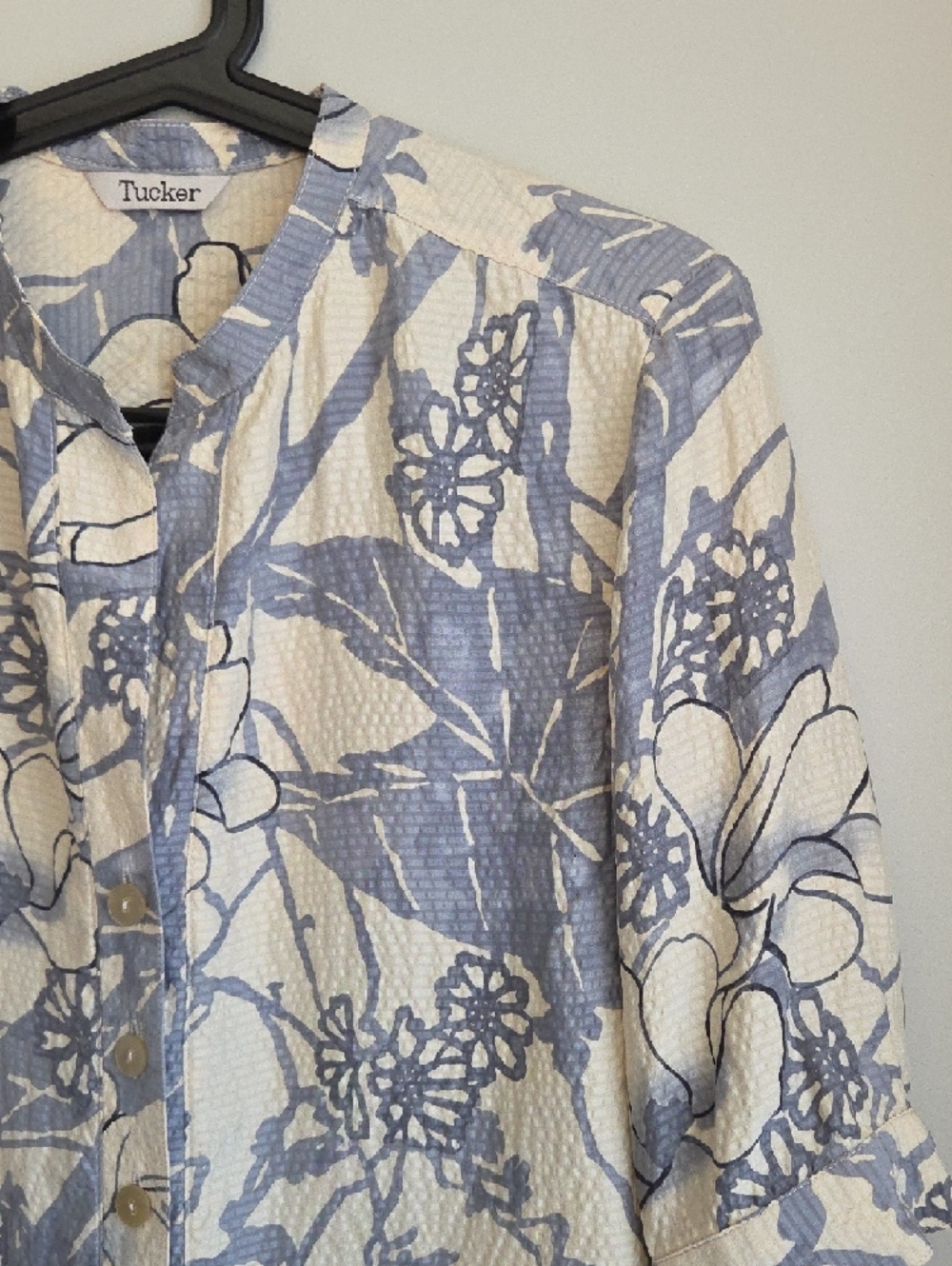 100% SILK Floral EUC Short-Sleeve Button Shirt Tunic Mini Dress Tucker S